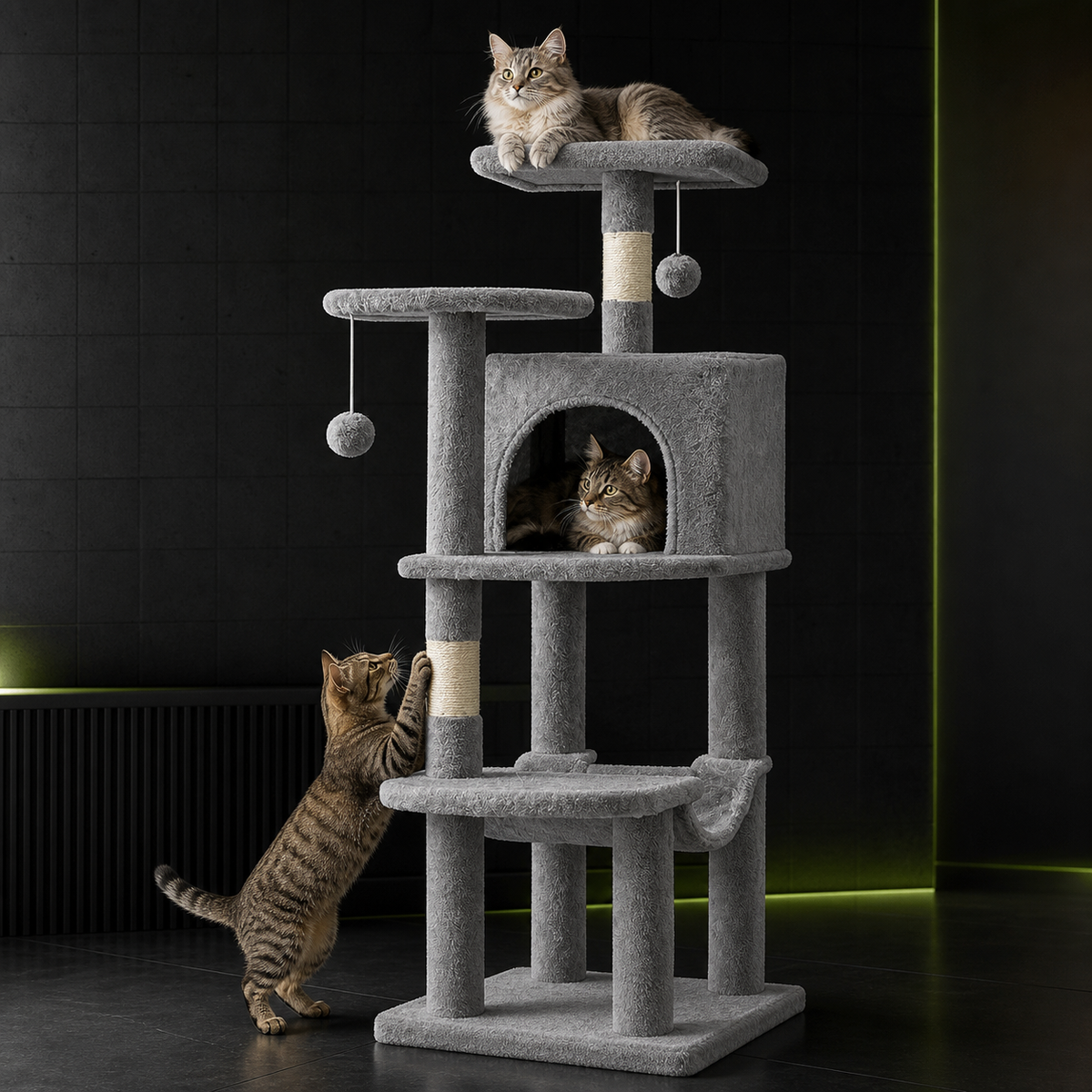 Tall Indoor Cat Tree for Multi-Cat Homes — product image 1