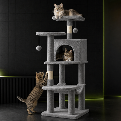 Tall Indoor Cat Tree for Multi-Cat Homes