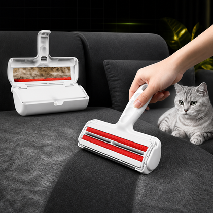 Self-Cleaning Reusable Pet Hair Remover Roller with Base