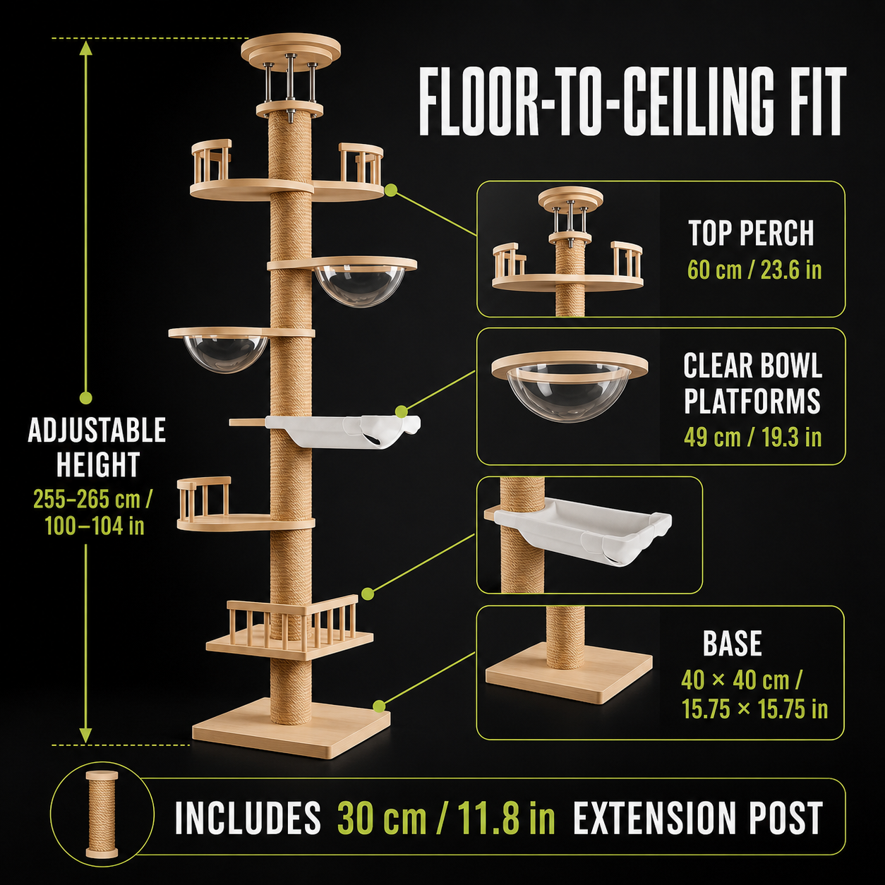 Multi-Level Cat Tree Tower with Condo & Perch — product image 4