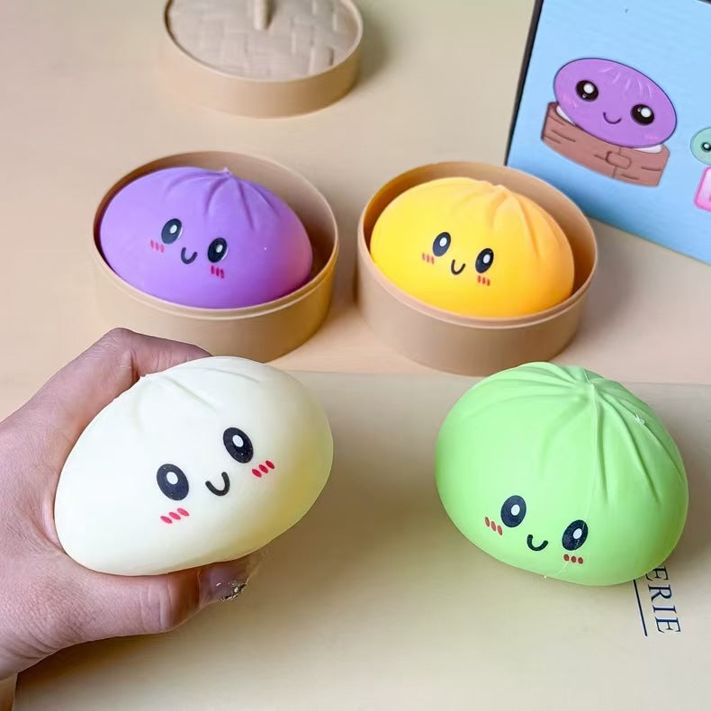 Emoji Bun Squeeze Toy Stress Relief Colorful Plaything