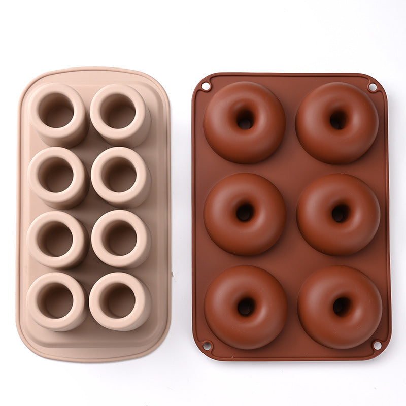 6-Hole 8-Hole Round Cake Silicone Mold Donut Mold Cookie Baking Tool