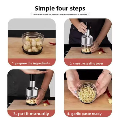 Stainless Steel Garlic Crusher Kitchen Mincer Tool