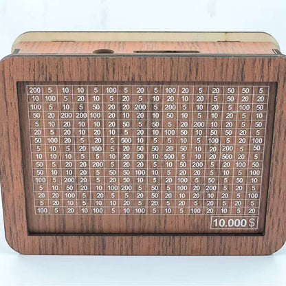 Wooden Piggy Bank with Money Counter