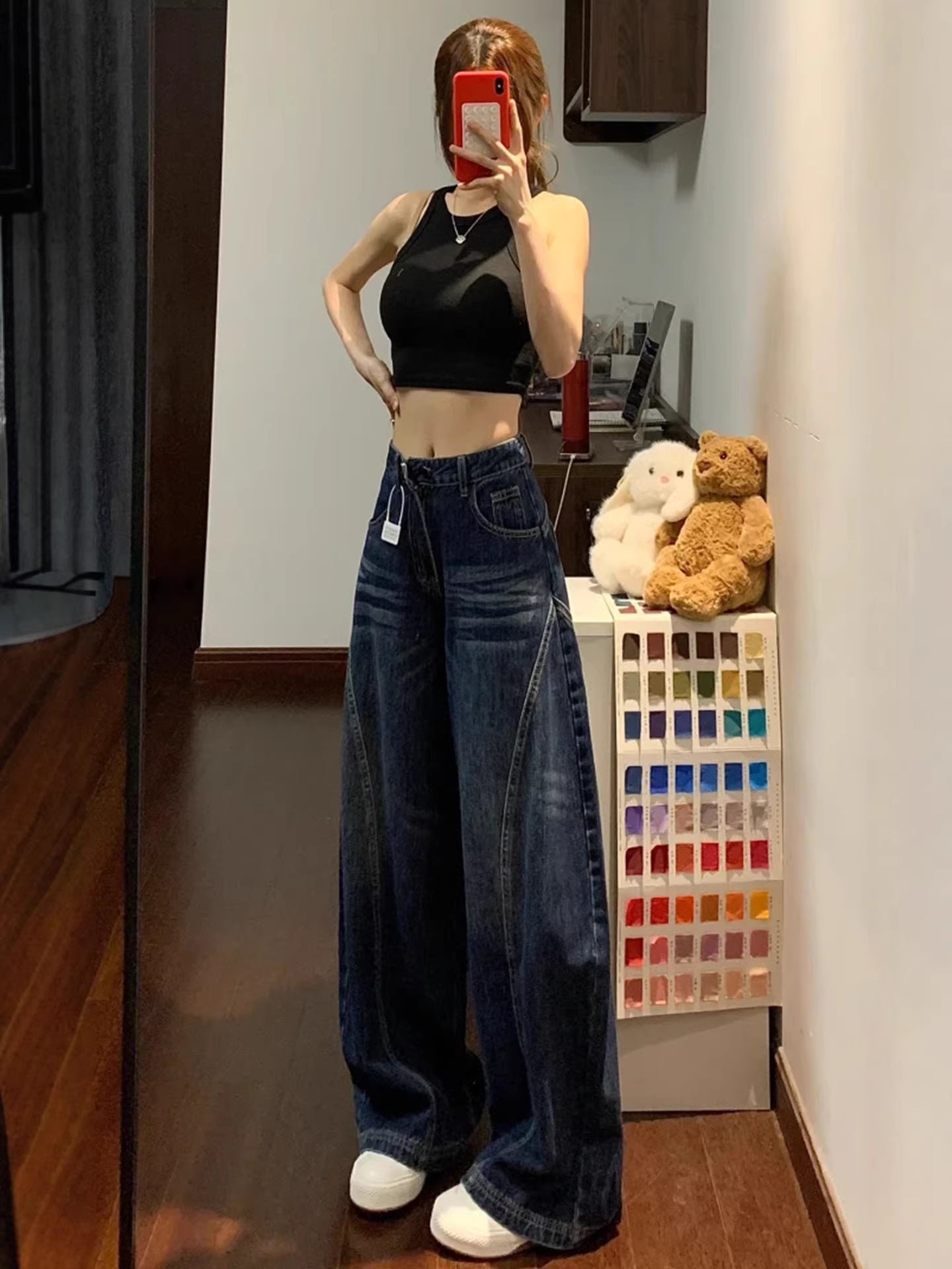 Women's High-Waisted Wide-Leg Scimitar Jeans