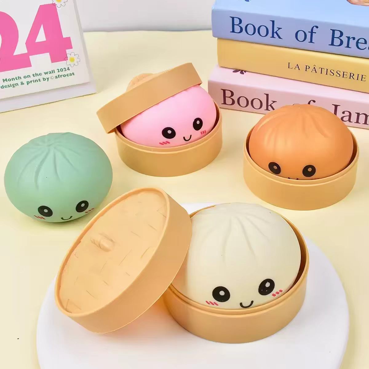 Emoji Bun Squeeze Toy Stress Relief Colorful Plaything