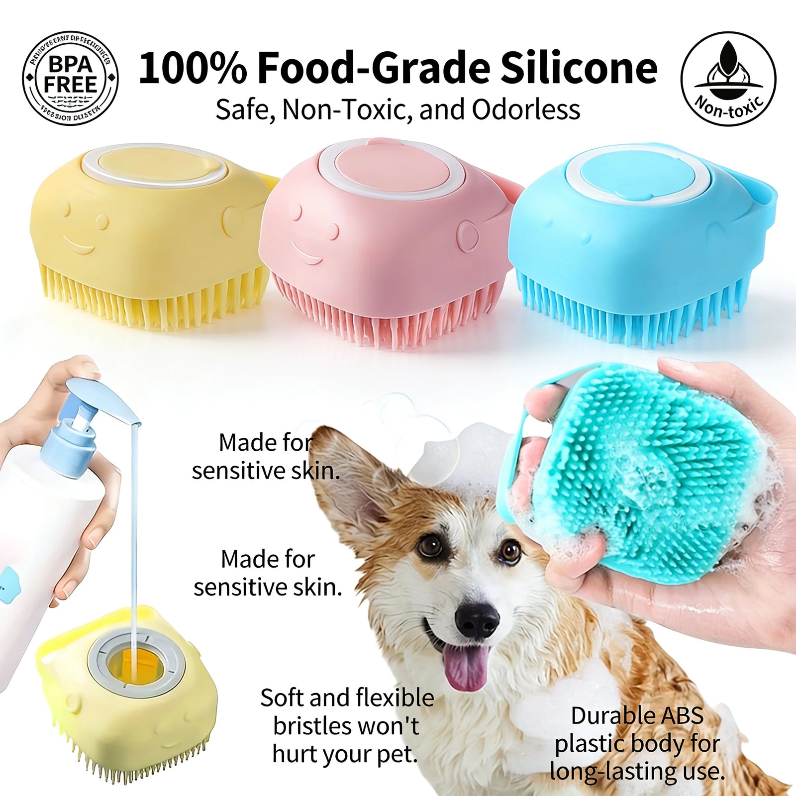 DIALIX 2-in-1 Dog Bath & Massage Brush — product image 12