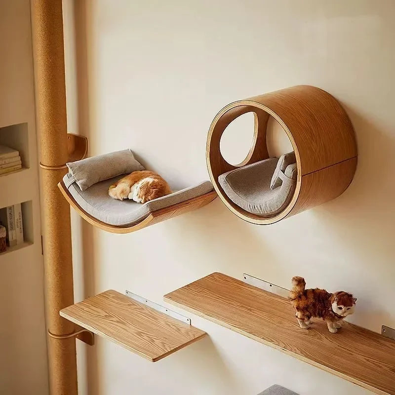 Wall-Mounted Wooden Cat Climbing Shelves — product image 4