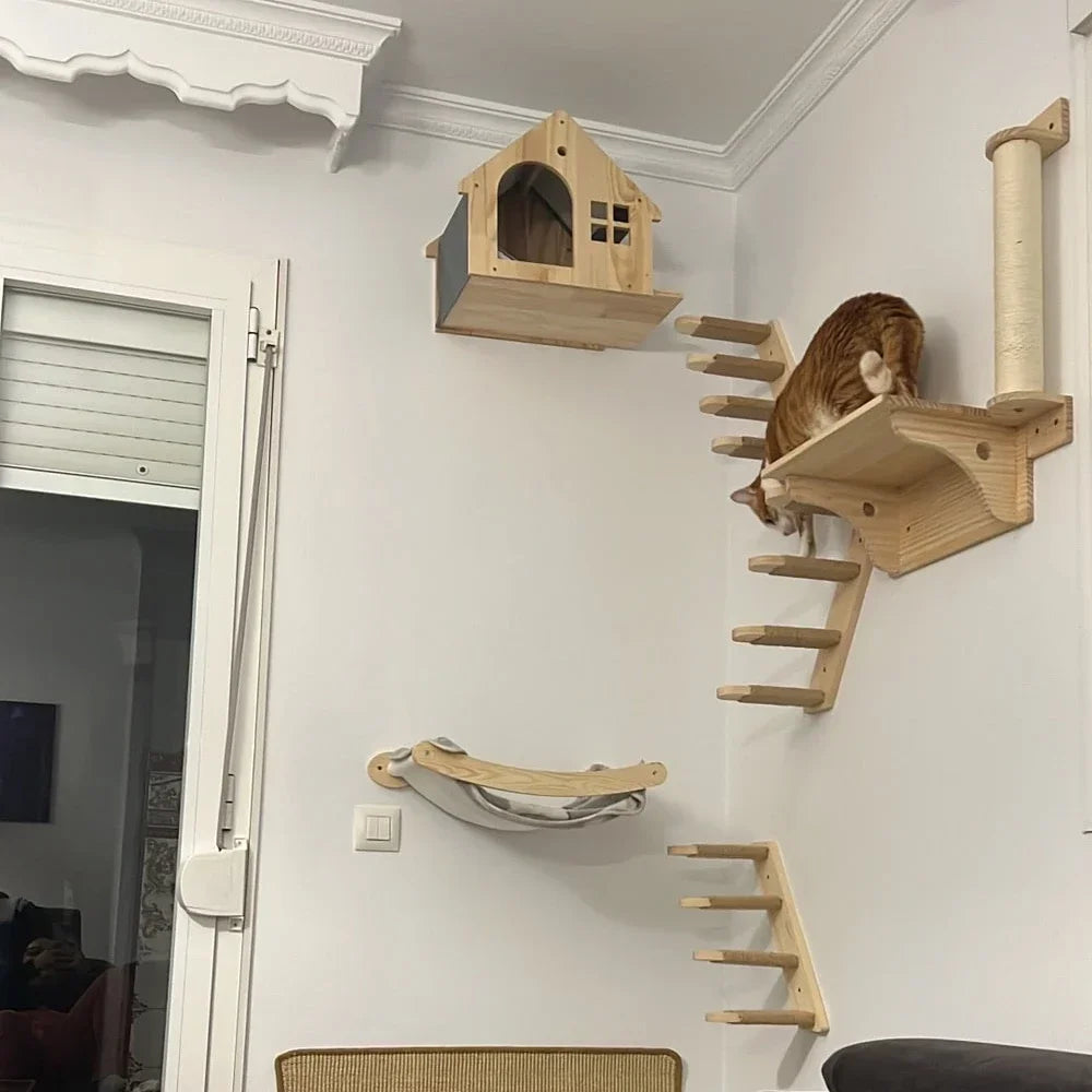 Wall-Mounted Wooden Cat Climbing Shelves — product image 5