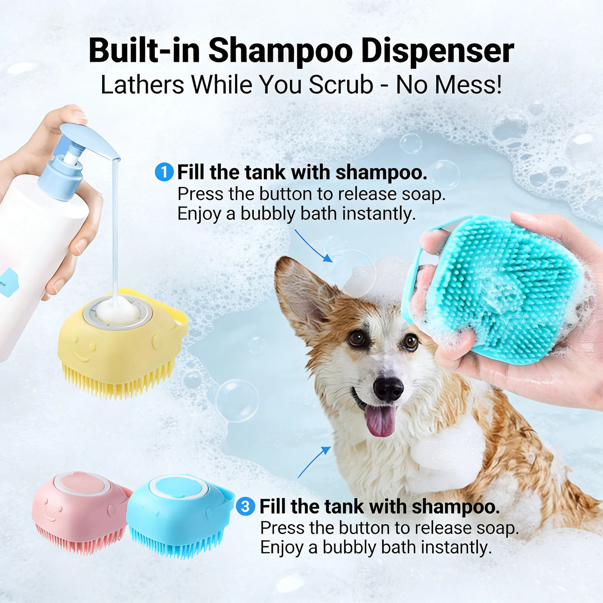 DIALIX 2-in-1 Dog Bath & Massage Brush — product image 4