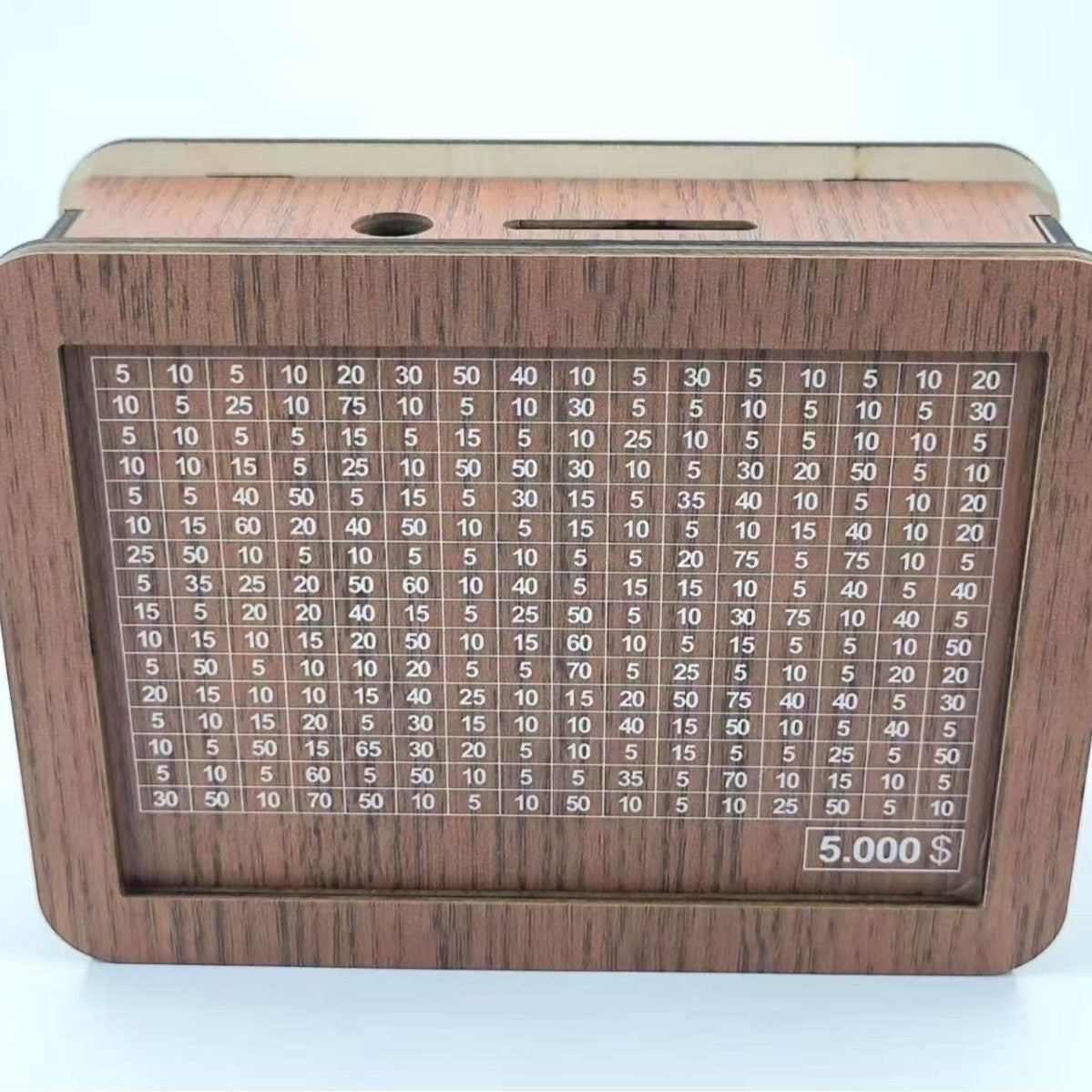 Wooden Piggy Bank with Money Counter