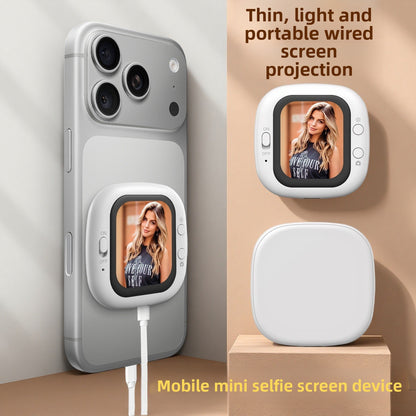 Mini Mobile Screen Mirroring Device with Rear Camera for Selfie Screen Casting