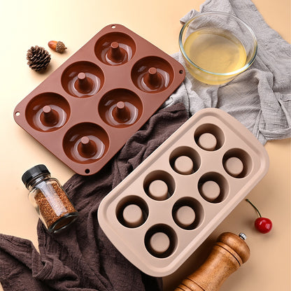 6-Hole 8-Hole Round Cake Silicone Mold Donut Mold Cookie Baking Tool