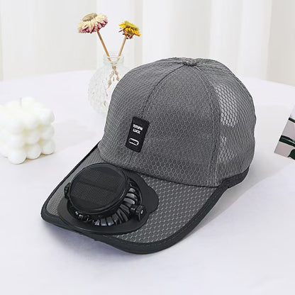 Baseball Cap for Women Men with Built-in Fan Sun Protection