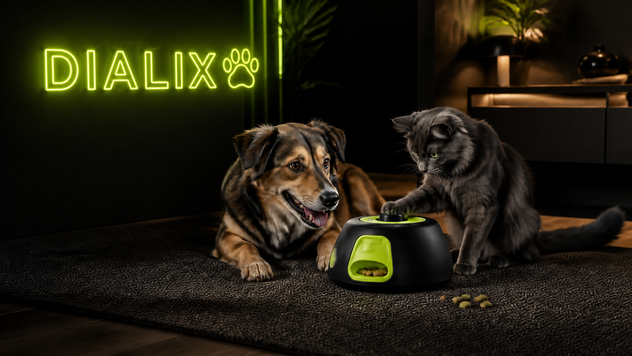 Cat and dog relaxing together at home
